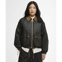 Fern/Ancient Barbour Womens Marron Wax Jacket Front