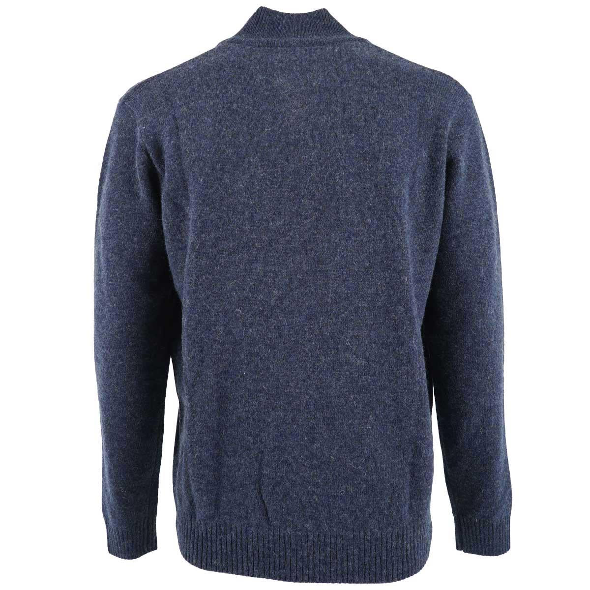 Albert and Maurice Netherton Zip Neck Lambswool Jumper Dark Navy