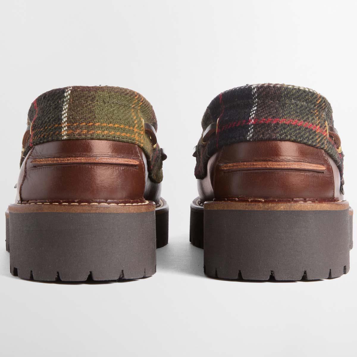 BROWN/ TARTAN Barbour Womens Darras Boat Shoe BACK