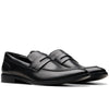 Black Leather Clarks Mens Brandon Step Shoe