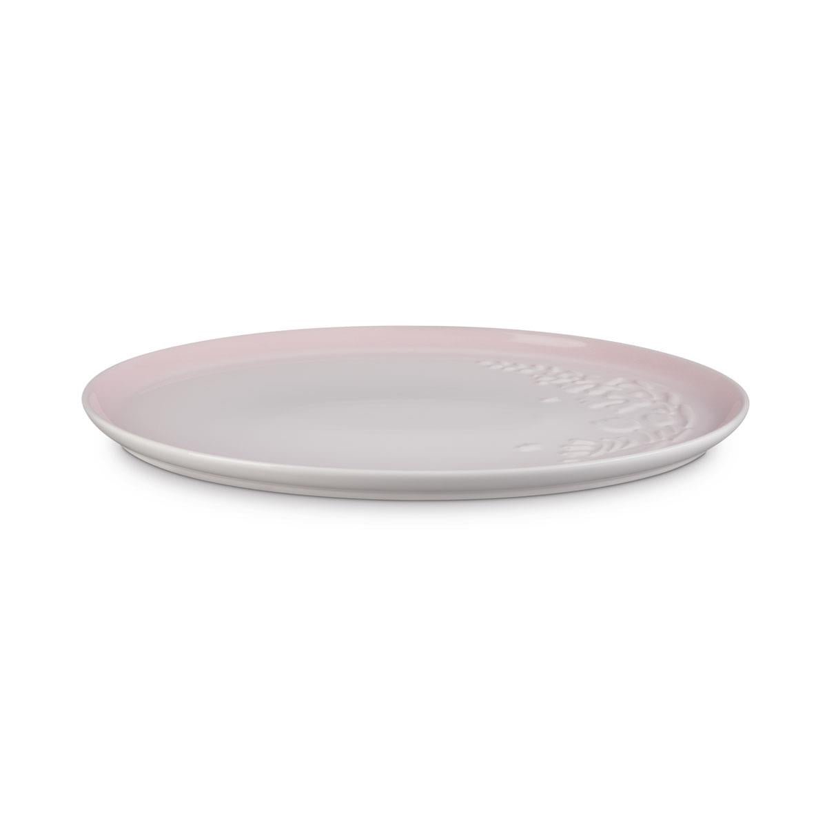Le Creuset Stoneware Serving Platter La Jardin Collection shell pink