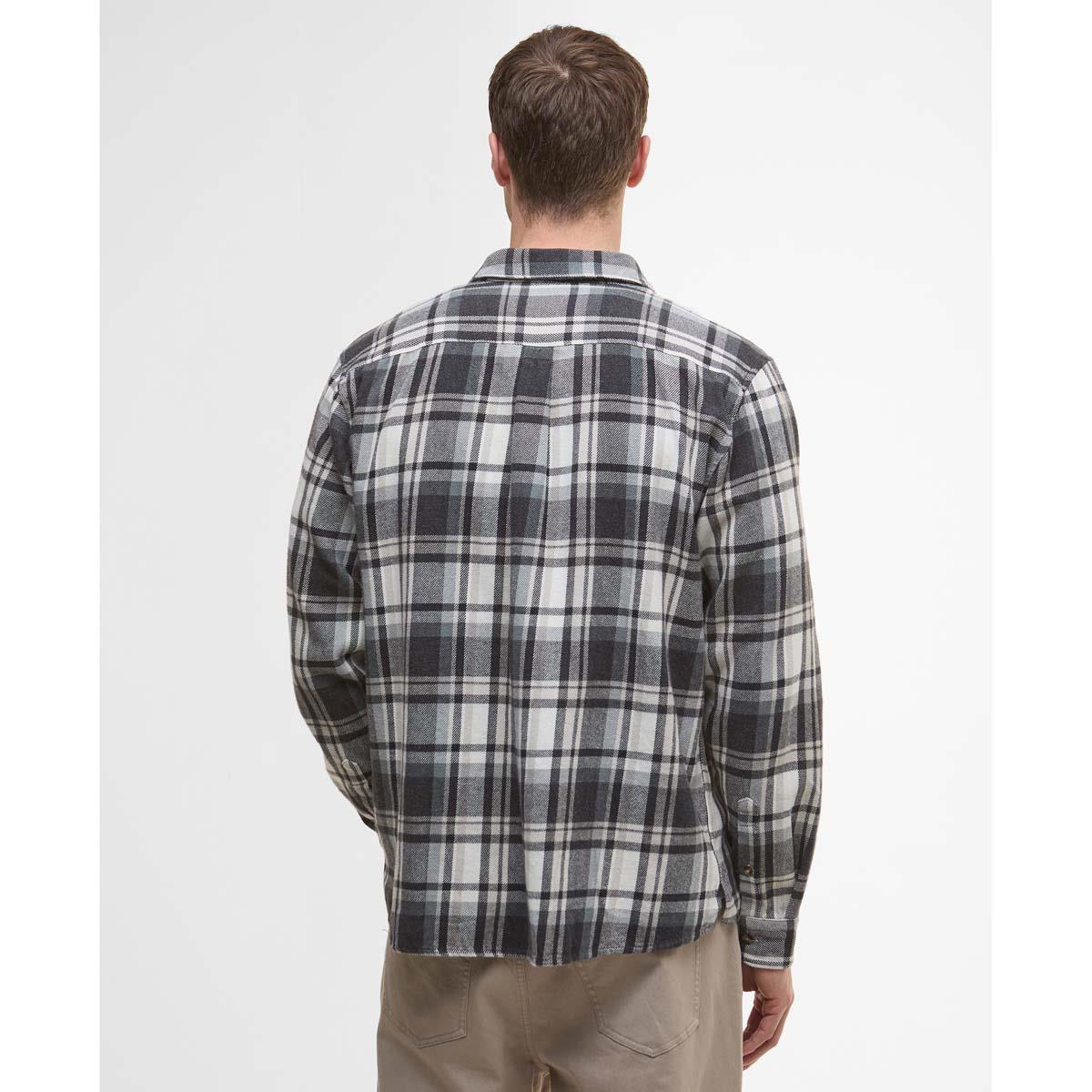 Charcoal Barbour Mens Chopford Relaxed Shirt Back