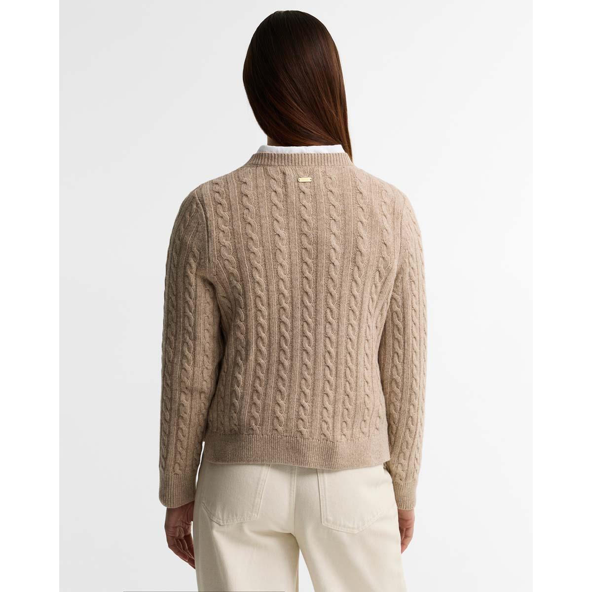 Honey Barbour Womens Ashdown Cable Knitted Jumper Back