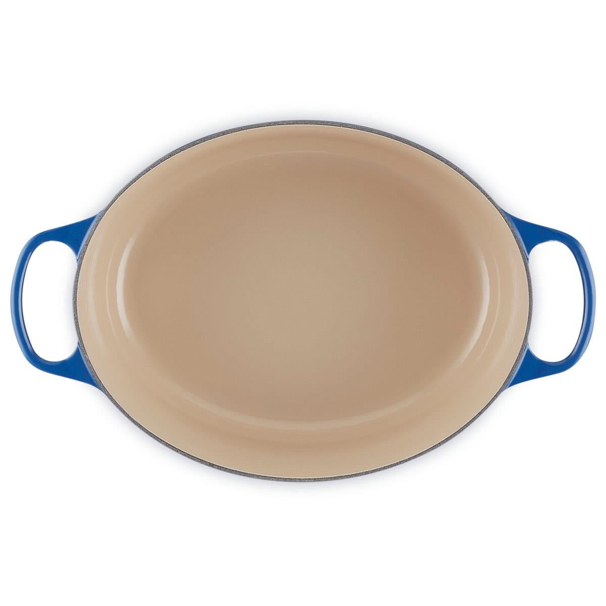 Le Creuset Signature Cast Iron Oval Casserole 31cm Lapis Interior