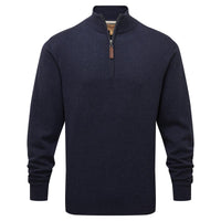 Navy Schoffel Mens Porthmeor Pima Cotton 1/4 Zip Jumper