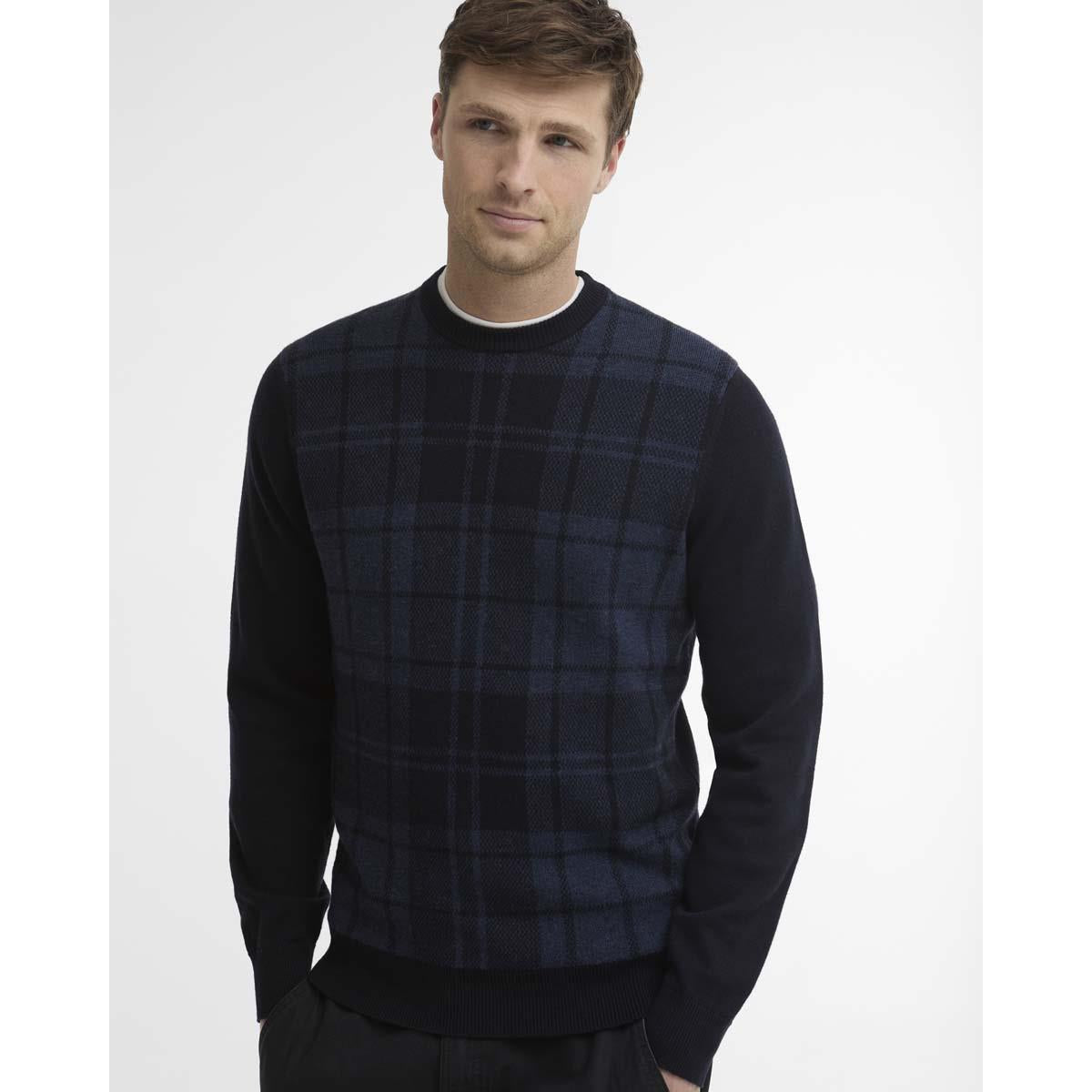 Barbour Mens Mineral Tartan Crew Jumper