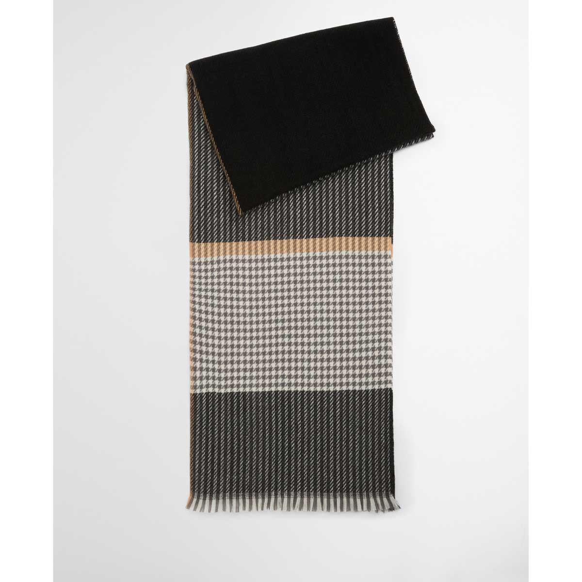 Charcoal Barbour Womens Melody Scarf folded