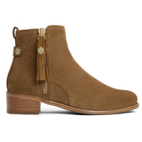 Fairfax & Favor Flat Oakham Ankle Boots Tan tassle sides
