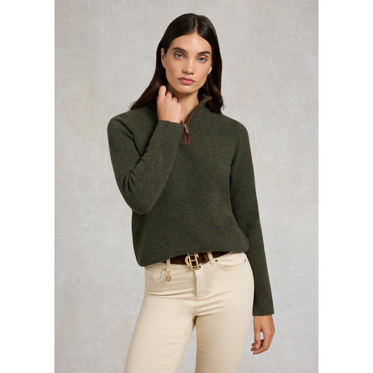 Holland Cooper Womens Country Quarter Zip Knit Jumper