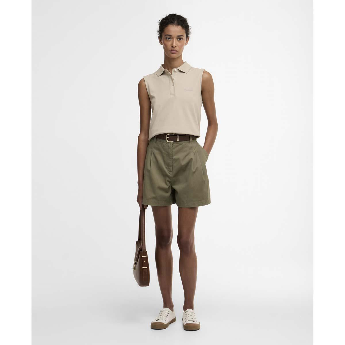 Dusky Green Womens Fern Shorts model
