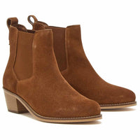 Tan Suede Chatham Womens Barbury Heeled Chelsea Boots Pair