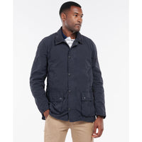 Navy Barbour Mens Ashby Casual Jacket On Model