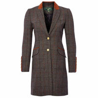 Mid Blue Check Holland Cooper Womens Kempton Coat