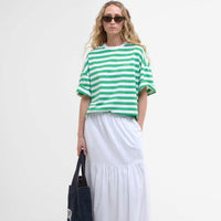 White/Kelly Green Babour Womens Abby Top Front