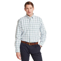 Deep Pine Check Schoffel Mens Brancaster Shirt On Model