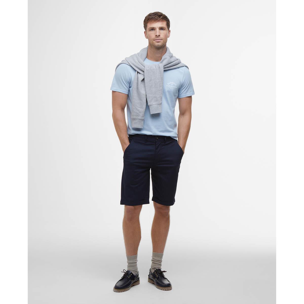 Navy Barbour Mens Smart Chino Short on model