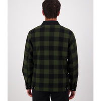 Olive/Black Check Swanndri Mens Liverpool Jacket Back