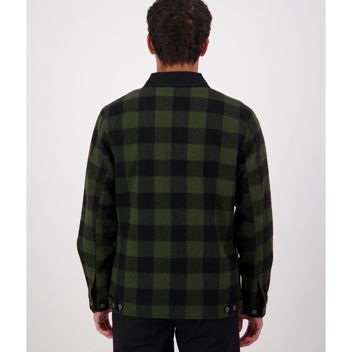 Olive/Black Check Swanndri Mens Liverpool Jacket Back