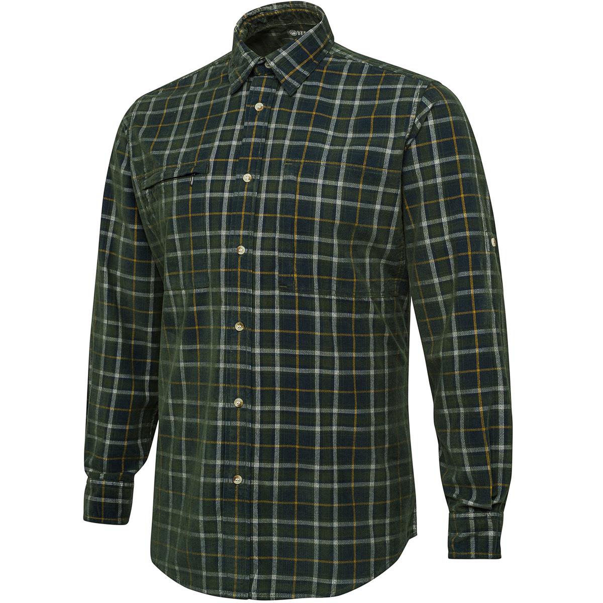 Green Check Beretta Mens Dobby Corduroy Shirt