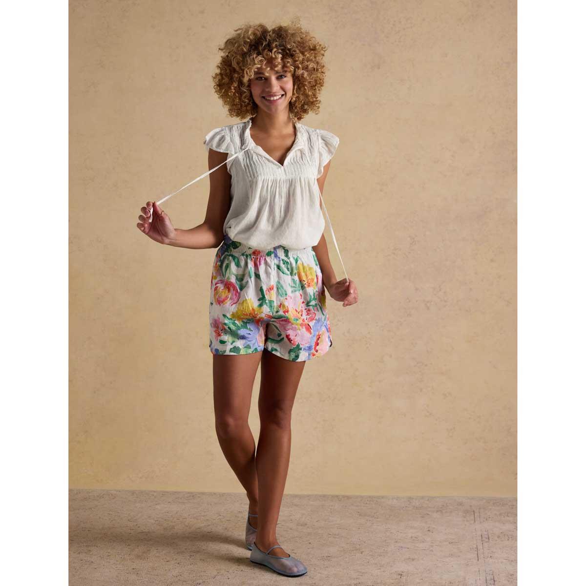 White Joules Womens Nolan Blouse On Model Full Length