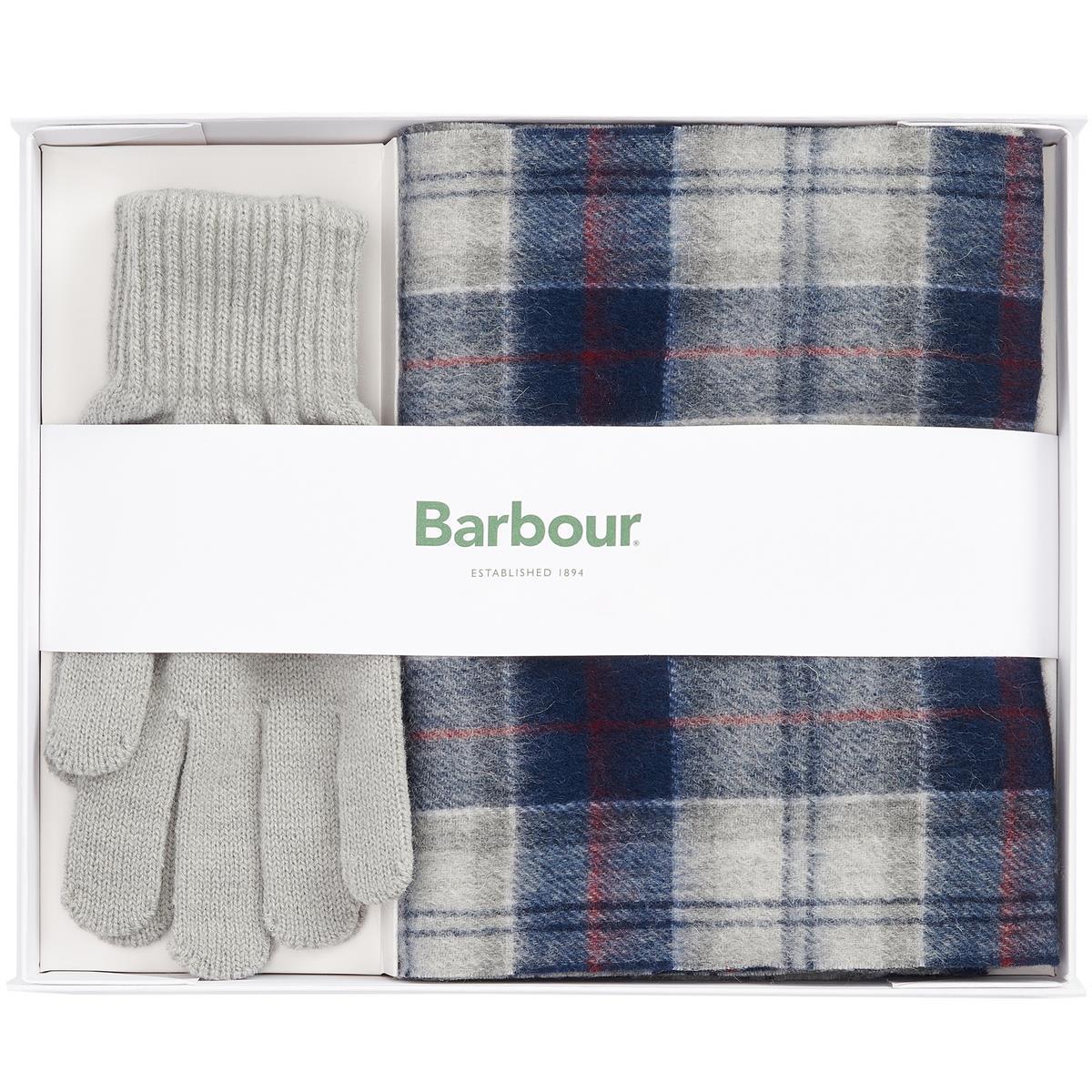 Barbour Mens Tartan Scarf and Glove Gift Set