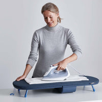 Black/Blue Joseph Joseph Pocket Plus Folding Table-Top Ironing Board iron