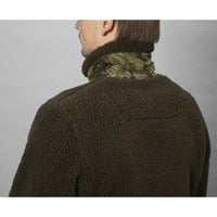 Grizzly Brown Seeland Mens Zephyr Camo Fleece Jacket On Model Back Detail