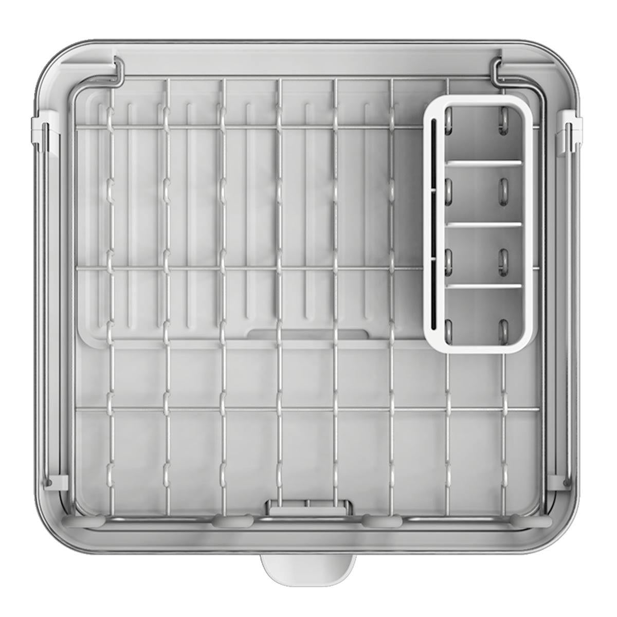 Joseph Joseph Extend Steel Plus Expandable Dish Drainer With Wine Glass Rack Top View