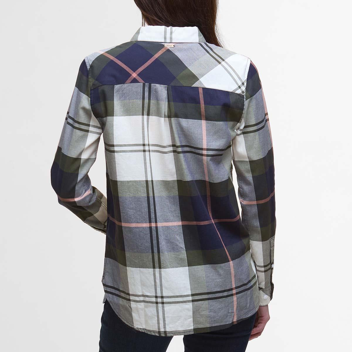 Navy/Arabesque Check Barbour Womens Moorland Shirt Back
