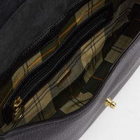 Black Barbour Womens Alder Leather Sling Bag Inside