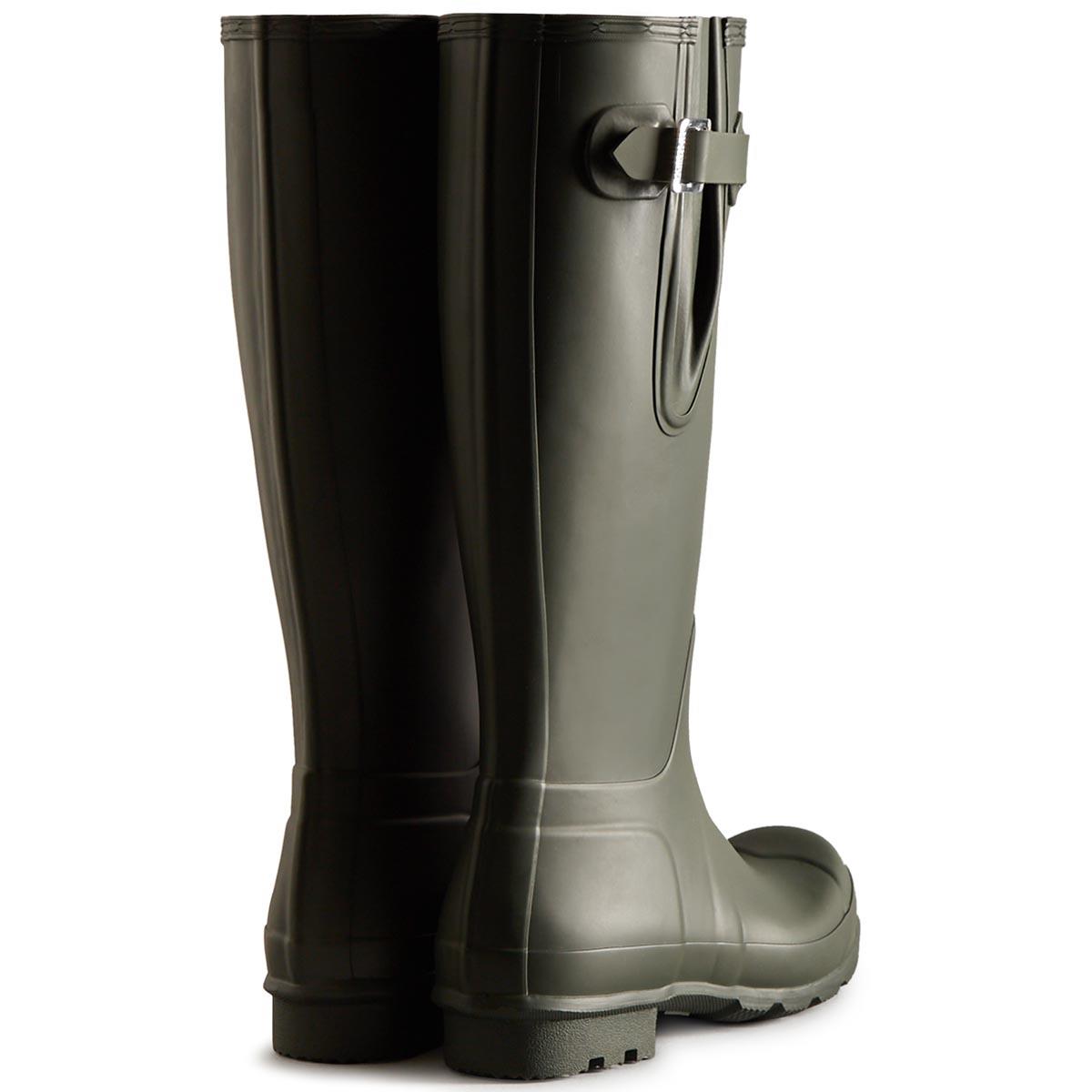 Dark Olive Hunter Mens Original Tall Side Adjustable Boots BACK