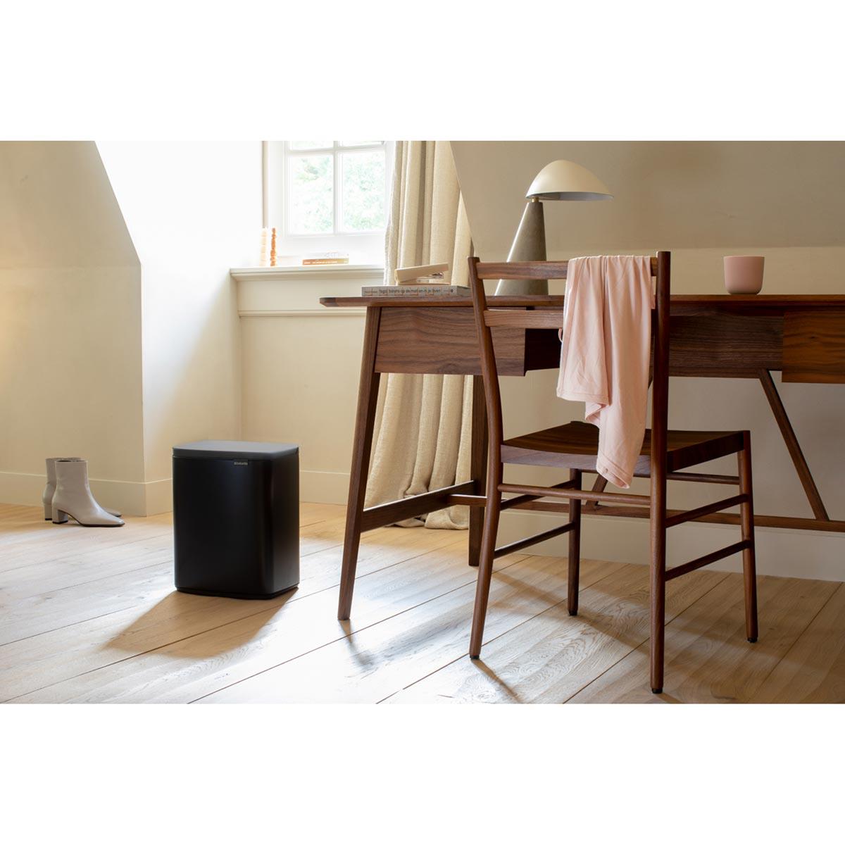 Matt Black Brabantia Bo Waste Bin 12 Litre Lifestyle