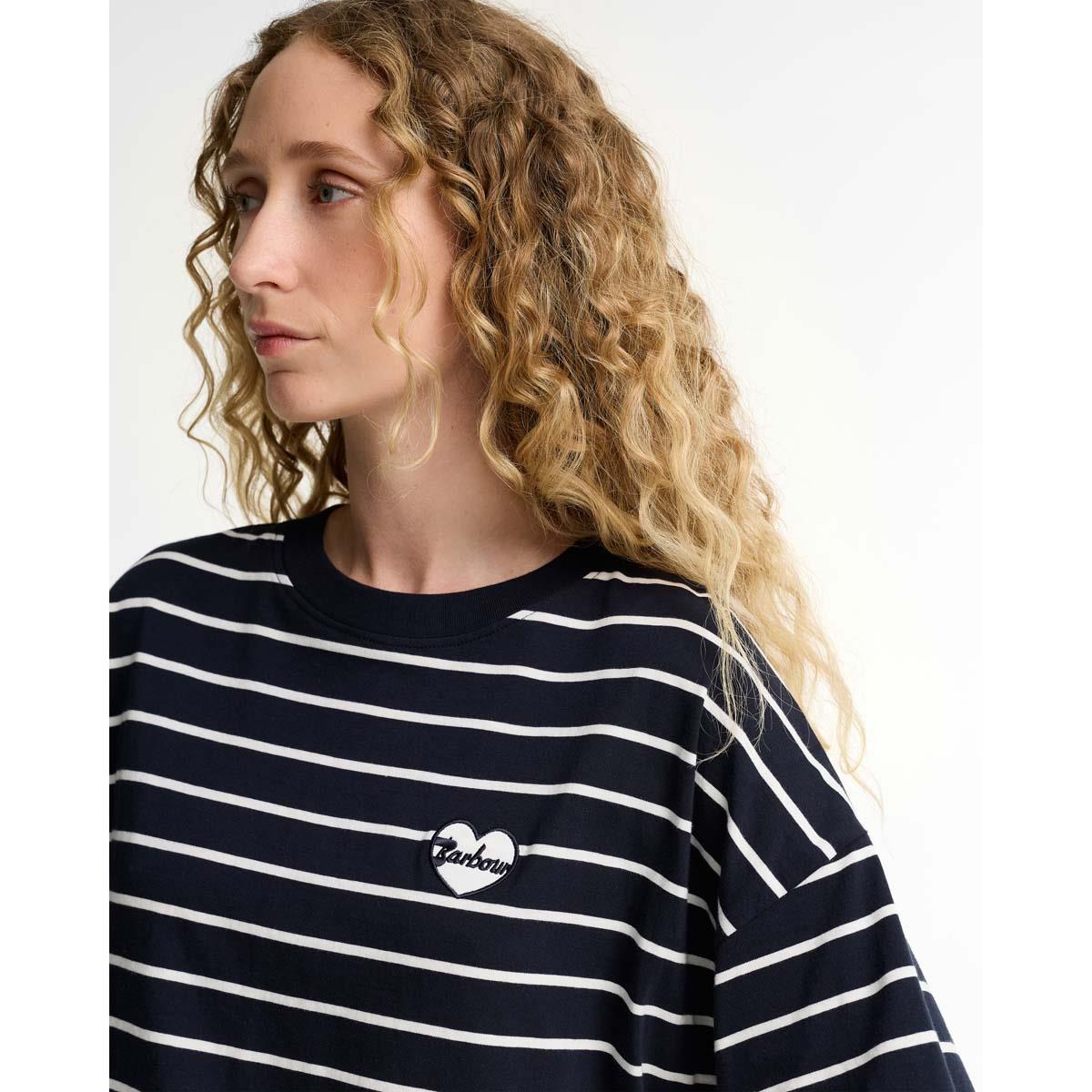Dark Navy/Cloud Barbour Womens Ambleside Striped Top Chest