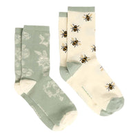 White/Green Joules Womens Everyday Socks 2 Pack