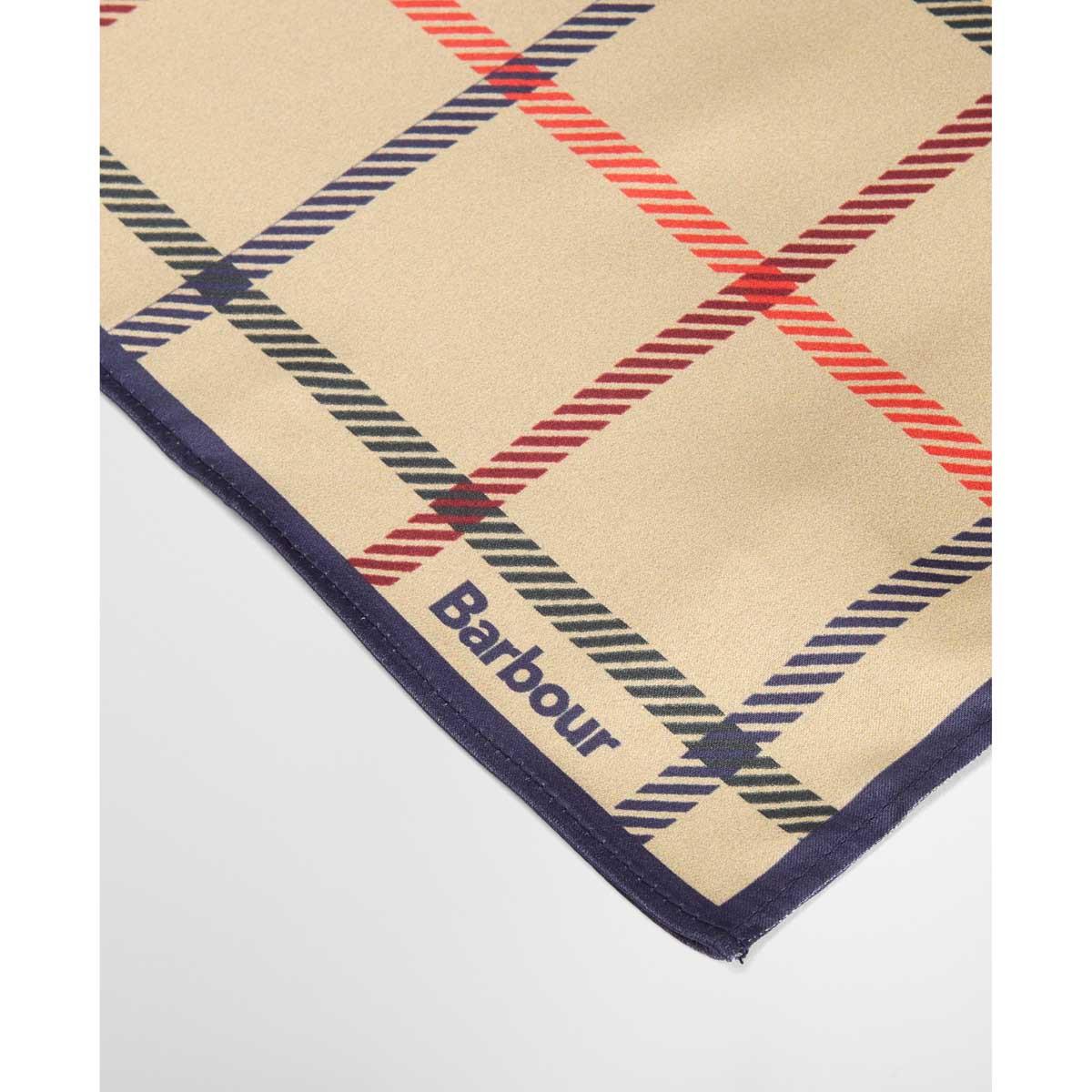 Beige Tattersall Barbour Mackworth Head/Neck Scarf logo