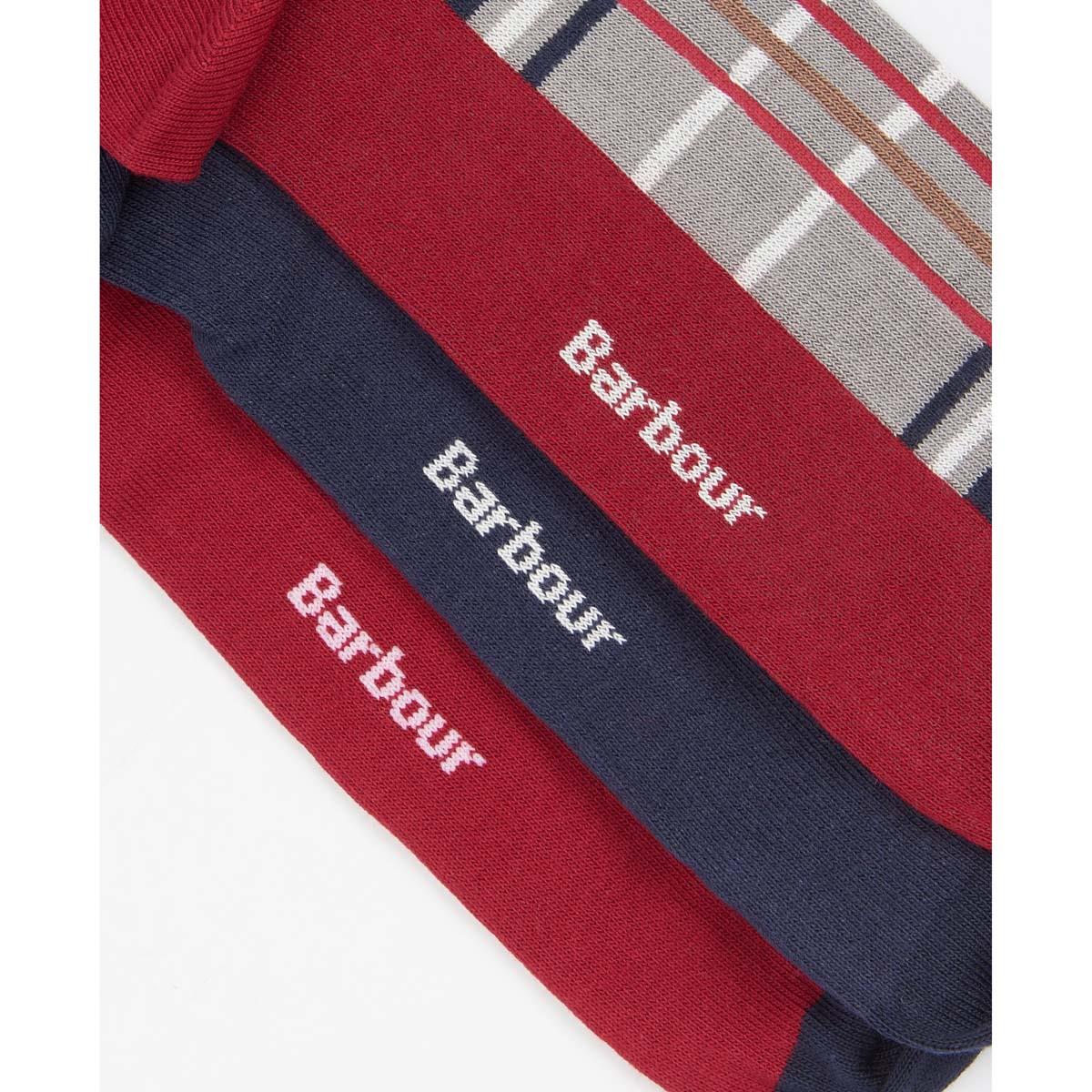 Blue Granite Barbour Mens Tartan Socks Gift Box Sole