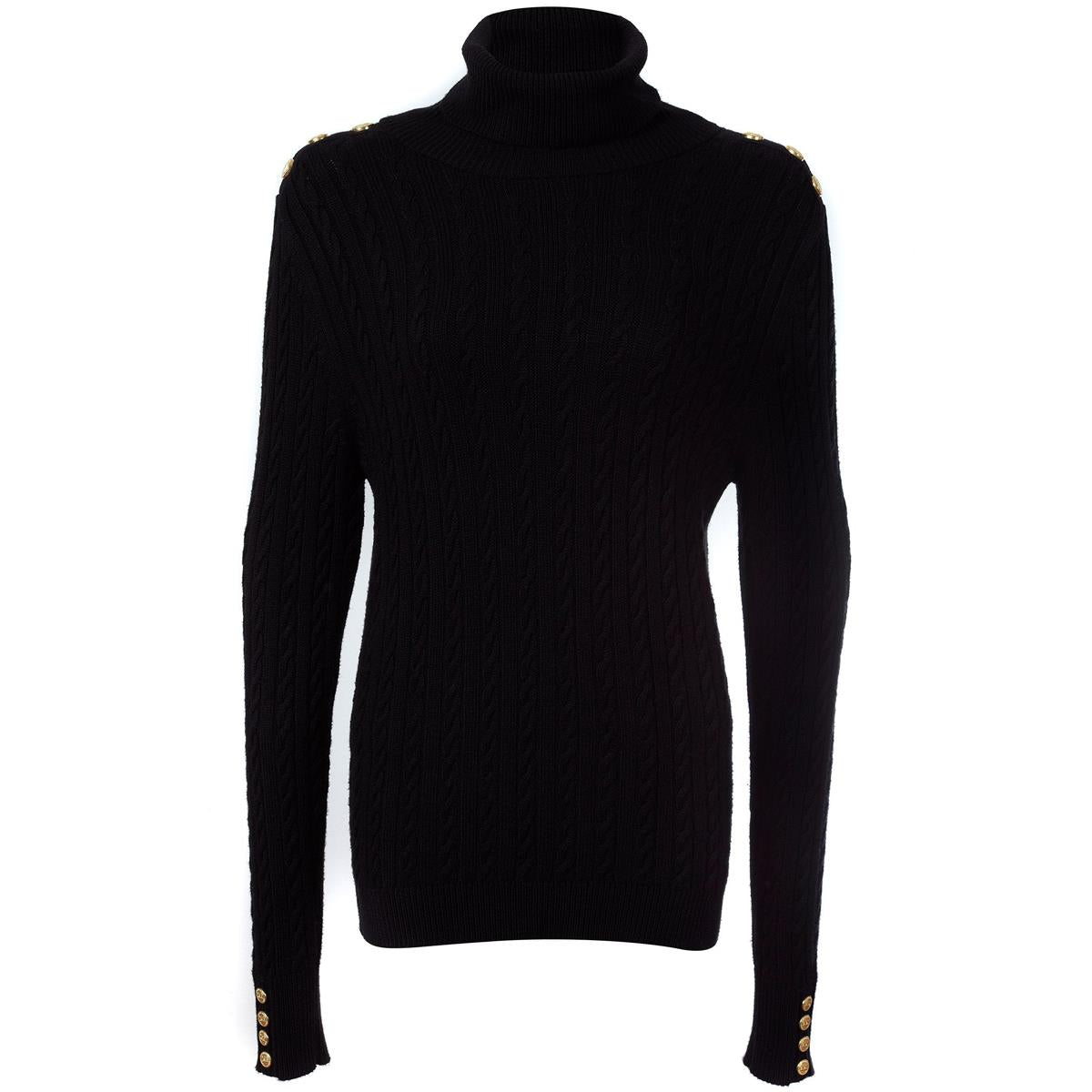 Holland Cooper Womens Seattle Roll Neck Cable Knit Jumper