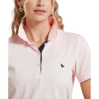 Pale Pink Schoffel Womens St Ives Polo Shirt COLLAR