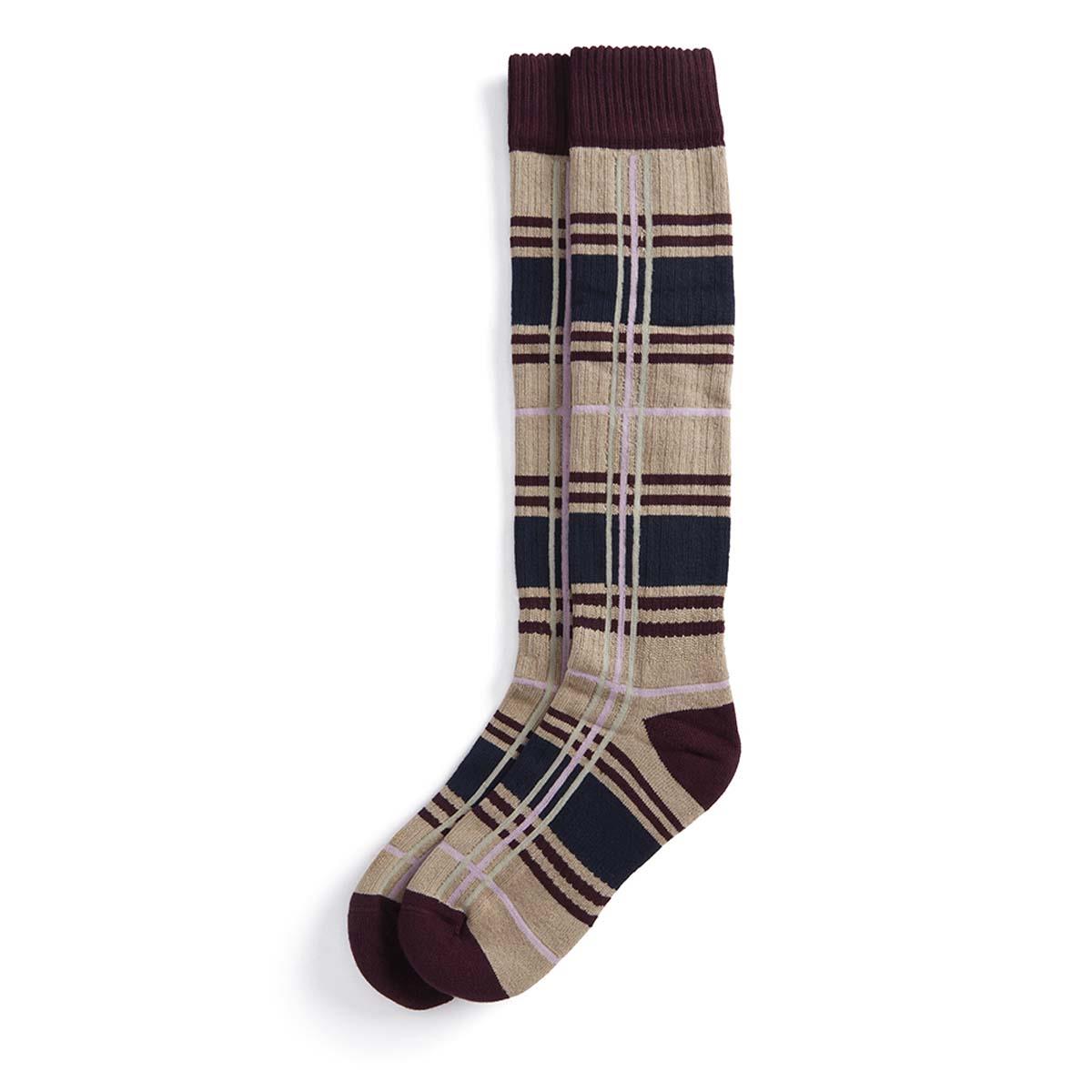 Barbour Womens Wellington Tartan Knee Length Sock