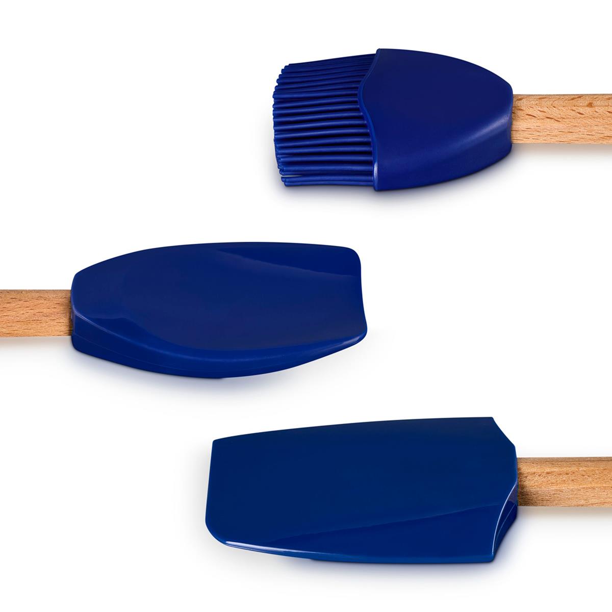 Le Creuset Signature Set of 3 Tools Medium Spatula, Large Spoon, Basting Brush