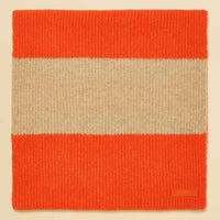 Orange/Neutral Joules Womens Popley Stripe Scarf