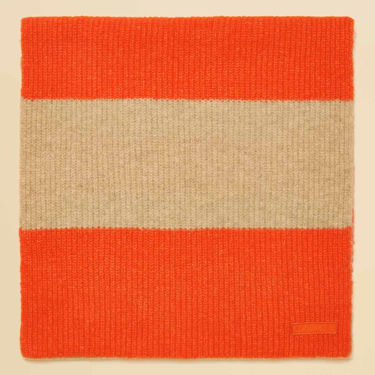 Orange/Neutral Joules Womens Popley Stripe Scarf