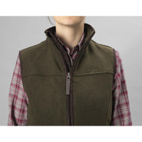 Pine Green Melange Seeland Womens Woodcock Ivy Fleece Waistcoat Front Detail