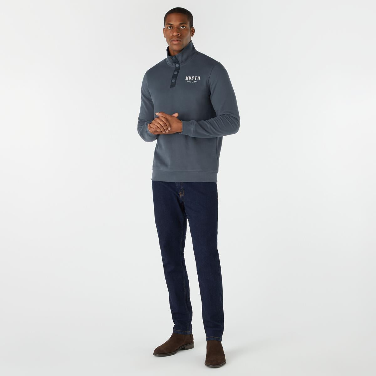 Musto Mens Marina Half Zip Snap Sweat 2.0