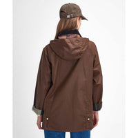 Bark/Muted Barbour Womens Highcleere Wax Jacket Back
