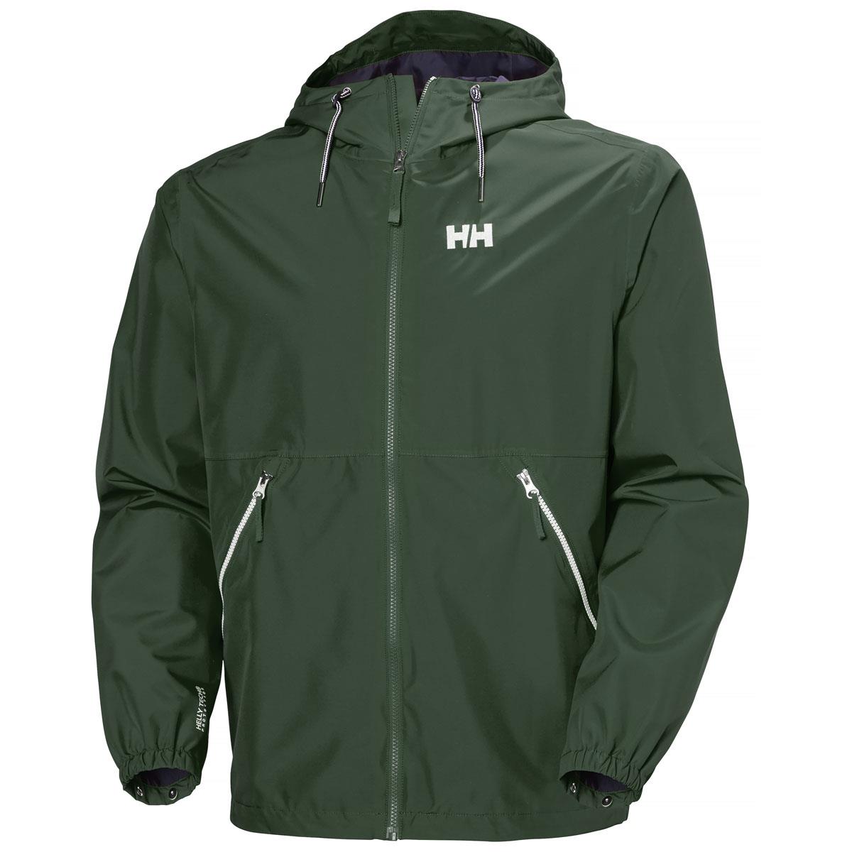 Jungle Green Helly Hansen Mens Sandoy Rain Jacket