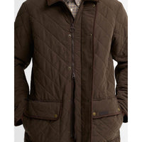 Dark Olive Barbour Mens Thursby Polarquilt Jacket Front