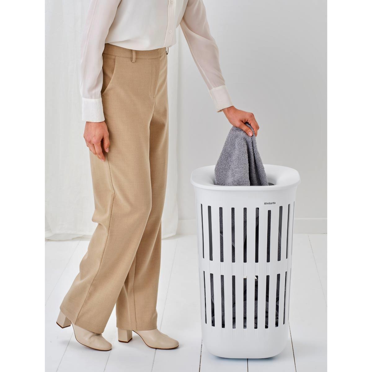 White Brabantia Collect-It Laundry Basket 55L Set of 2 In Use
