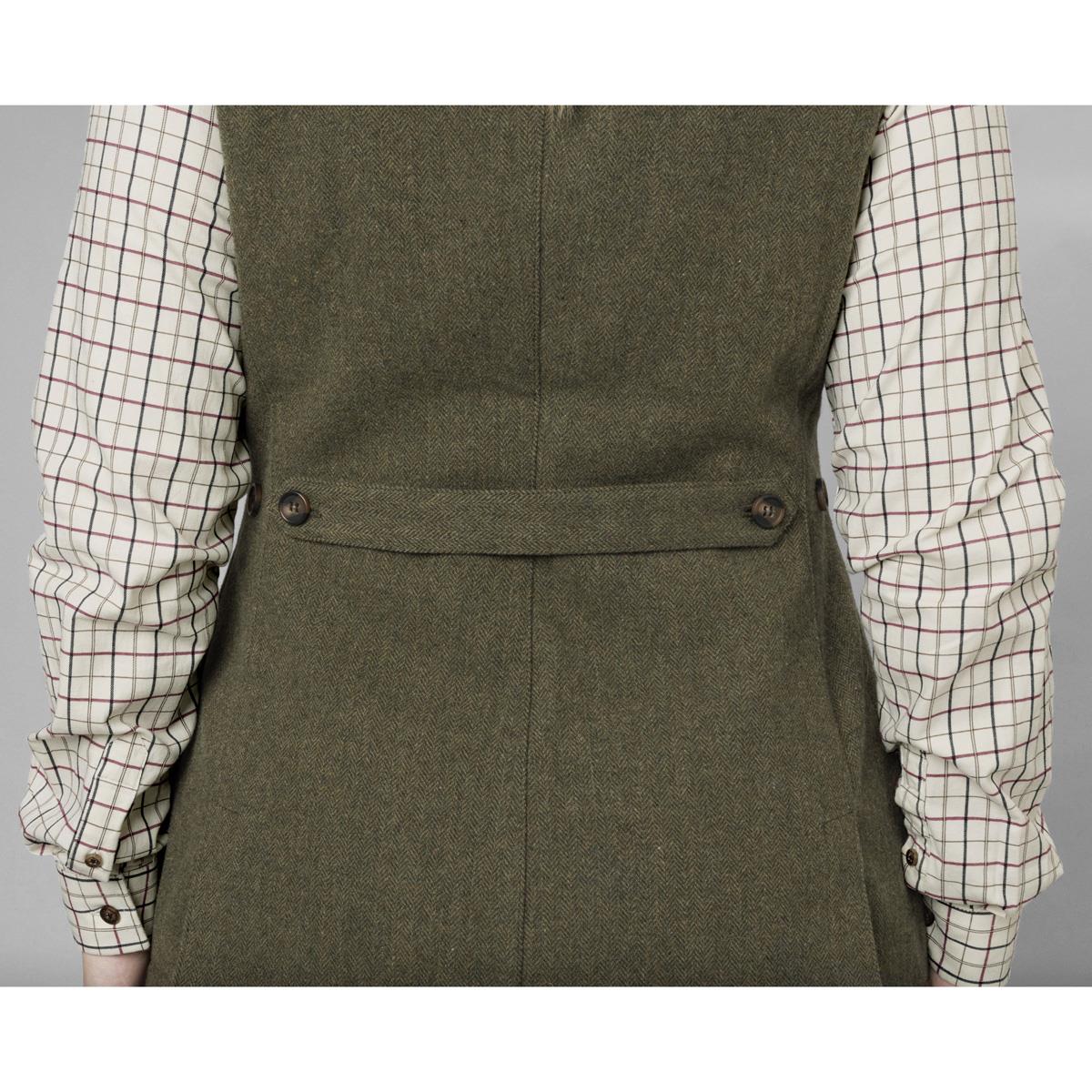 Moss Green Seeland Womens Hillside Harriet Waistcoat On Model Rear Detail