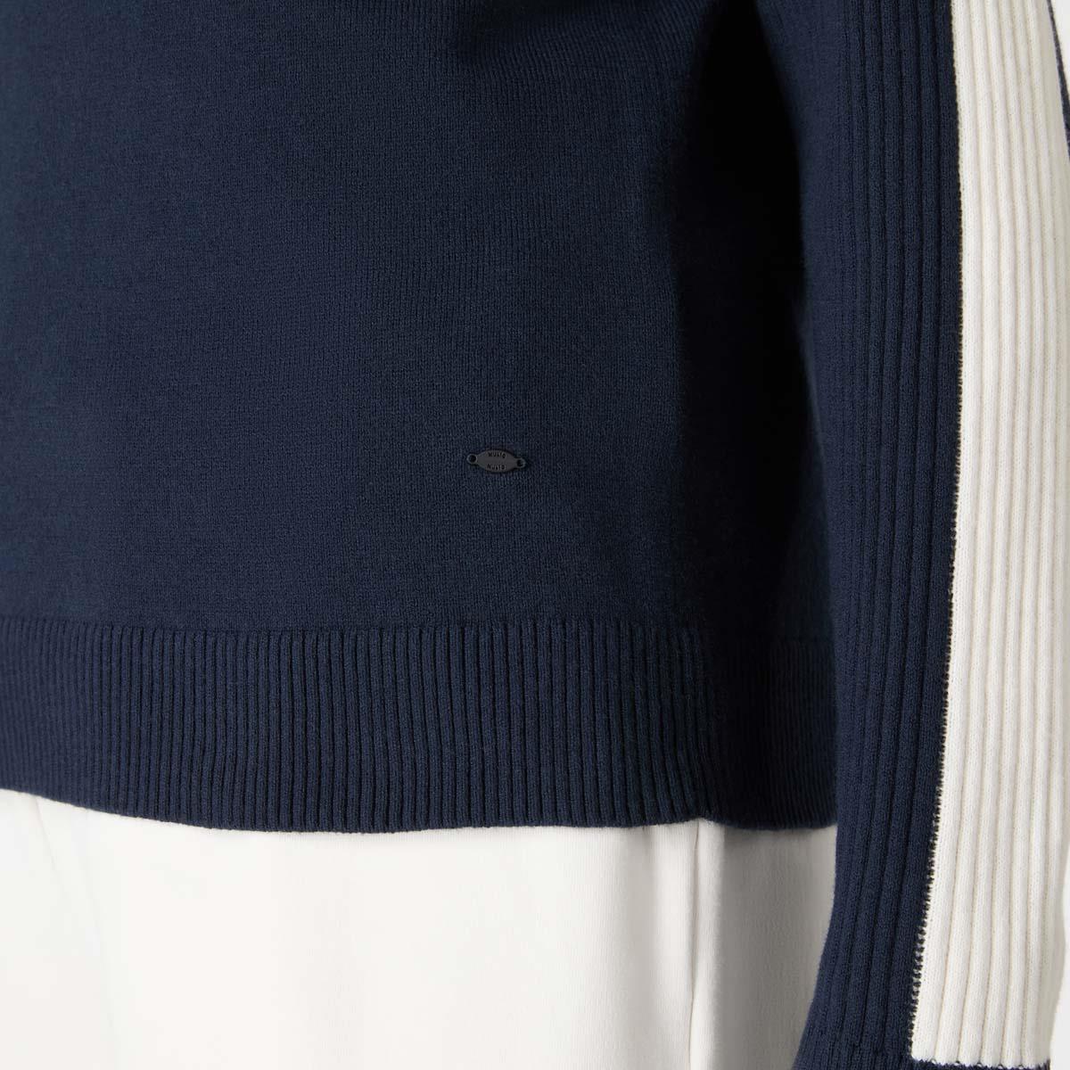 Navy Musto Womens Original Marine Crew Knit sleeve